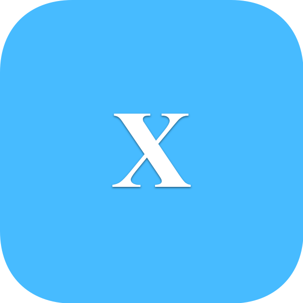 Algebraic Transformations logo, blue icon with a white x on it