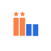 a bar chart with two of the bars being highlighted indicationg succes